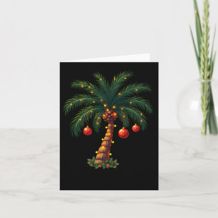 Christmas Palm Tree Festive Lights Cute Tropical S Card