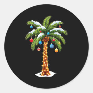 Christmas Palm Tree Hawaiian Trocal Xmas  Classic Round Sticker