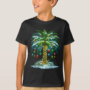 Christmas Palm Tree Hawaiian Trocal Xmas  T-Shirt