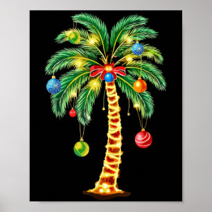 Christmas Palm Tree Hawaiian Xmas  Poster