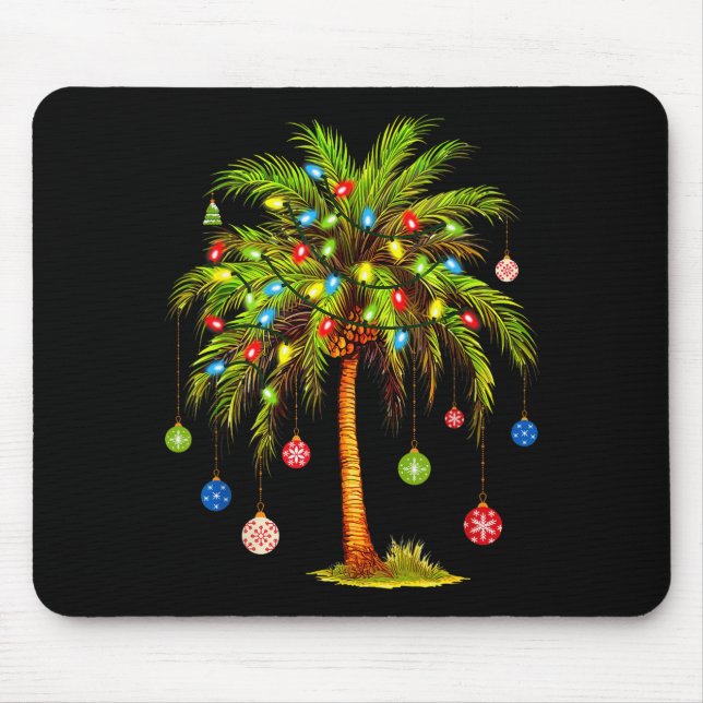 Christmas Palm Tree Light Hawaiian Trocal Xmas  Mouse Mat (Front)
