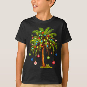 Christmas Palm Tree Light Hawaiian Trocal Xmas  T-Shirt
