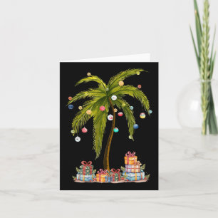 Christmas Palm Tree Light Hawaiian Tropical Funny Card