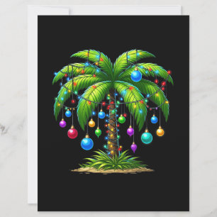 Christmas Palm Tree Light Hawaiian Tropical New Ye