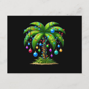 Christmas Palm Tree Light Hawaiian Tropical New Ye Enclosure Card