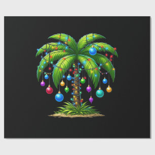 Christmas Palm Tree Light Hawaiian Tropical New Ye Wrapping Paper
