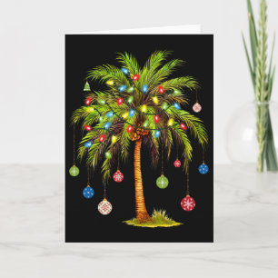 Christmas Palm Tree Light Hawaiian Tropical Xmas 1 Card