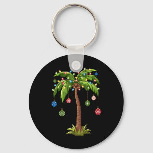 Christmas Palm Tree Light Hawaiian Tropical Xmas 1 Key Ring
