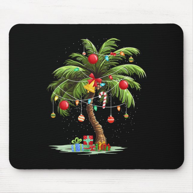 Christmas Palm Tree Light Hawaiian Tropical Xmas 3 Mouse Mat (Front)