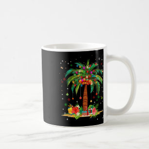 Christmas Palm Tree Light Hawaiian Tropical Xmas Coffee Mug