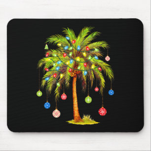 Christmas Palm Tree Light Hawaiian Tropical Xmas  Mouse Mat
