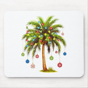 Christmas Palm Tree Light Hawaiian Tropical Xmas  Mouse Mat