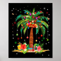 Christmas Palm Tree Light Hawaiian Tropical Xmas