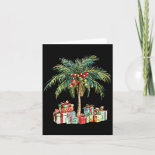 Christmas Palm Tree Lights Hawaiin Trocal Xmas Wat Card