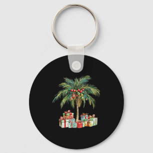 Christmas Palm Tree Lights Hawaiin Trocal Xmas Wat Key Ring