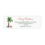 Christmas Palm Tree Lights Tropical Island Beach<br><div class="desc">Palm tree with Christmas tree lights, and presents underneath. A fun tropical beach or island theme, as a Christmas design in holiday colours of red and green. Merry Christmas is written as the greeting or change to Happy Holidays or any short wording. Just personalise with your family name and address...</div>