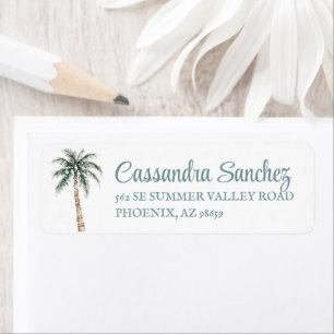 Christmas Palm Tree Return Address Label