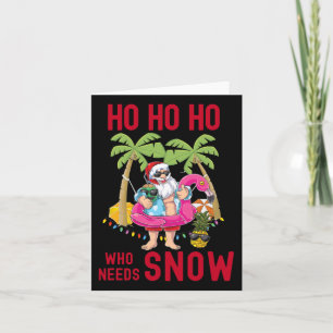 Christmas Palm Tree Santa Surfing Summer Beach Vac Card