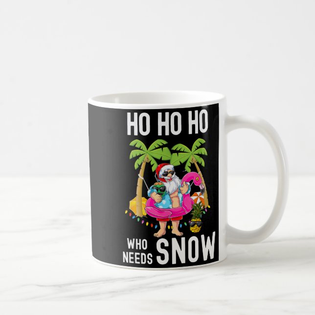 Christmas Palm Tree Santa Surfing Summer Beach Vac Coffee Mug (Right)