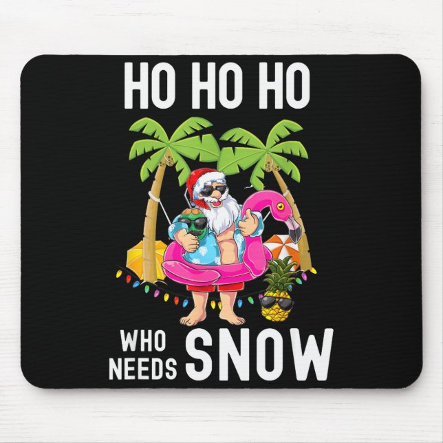 Christmas Palm Tree Santa Surfing Summer Beach Vac Mouse Mat (Front)