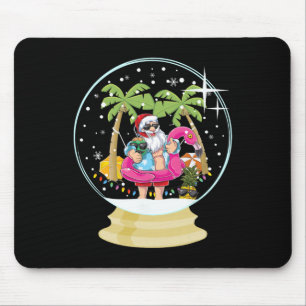 Christmas Palm Tree Surfing Beach Snow Globe Summe Mouse Mat