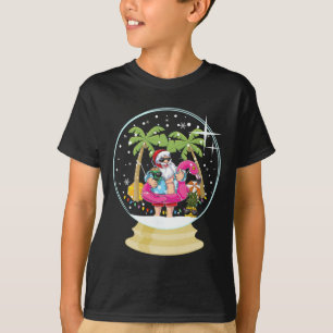 Christmas Palm Tree Surfing Beach Snow Globe Summe T-Shirt