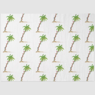 Christmas Palm Tree Tropical Beachy Watercolor  Tissue Paper