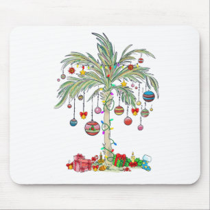 Christmas Palm Tree Tropical Xmas Beach Florida Ha Mouse Mat
