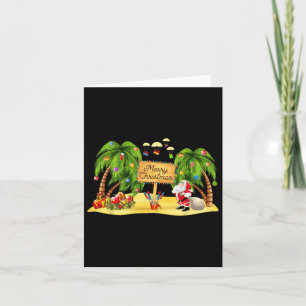 Christmas Palm Tree Tropical Xmas Coconut Lights P Card