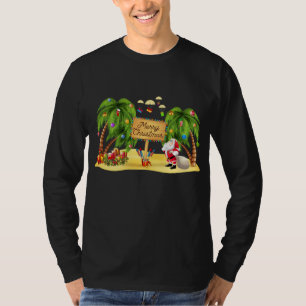 Christmas Palm Tree Tropical Xmas Coconut Lights P T-Shirt