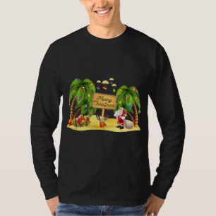 Christmas Palm Tree Tropical Xmas Coconut Lights P T-Shirt
