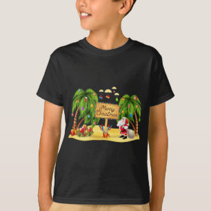 Christmas Palm Tree Tropical Xmas Coconut Lights P T-Shirt