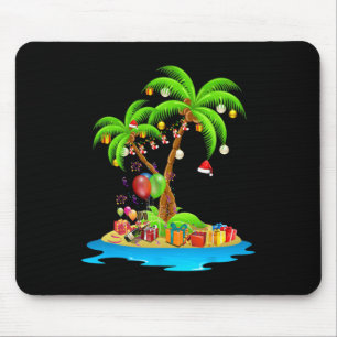 Christmas Palm Tree Tropical Xmas Coconut Matching Mouse Mat