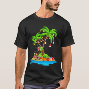 Christmas Palm Tree Tropical Xmas Coconut Matching T-Shirt