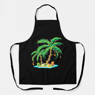 Christmas Palm Tree Tropical Xmas Gift Coconut Apron