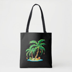Christmas Palm Tree Tropical Xmas Gift Coconut Tote Bag