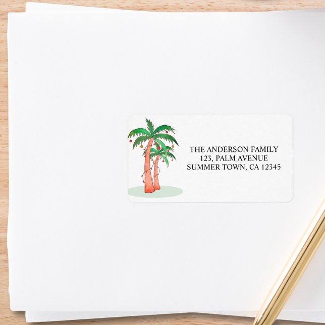 Christmas Palm Trees Return Address  Label (Creator Uploaded)