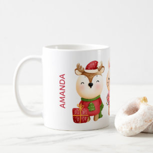  Christmas Pals - Reindeer Bear & Rabbit Coffee Mug