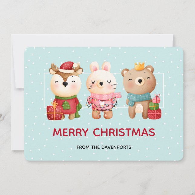 Christmas Pals - Reindeer Bear & Rabbit Holiday (Front)
