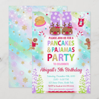 Christmas Pancakes and Pyjamas Birthday Invitation