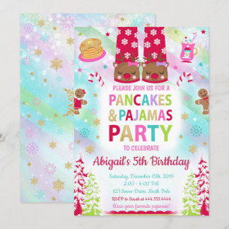 Christmas Pancakes and Pyjamas Birthday Invitation