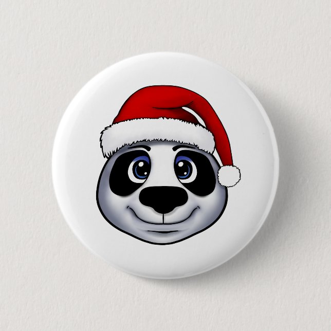 Christmas Panda 6 Cm Round Badge (Front)