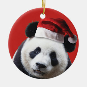 Christmas Panda Bear Ceramic Tree Decoration