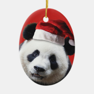 Christmas Panda Bear Ceramic Tree Decoration