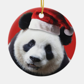 Christmas Panda Bear Ceramic Tree Decoration