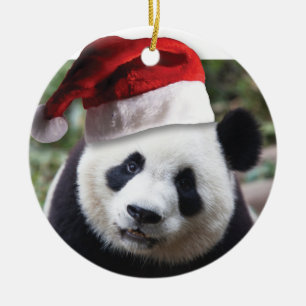 Christmas Panda Bear Ceramic Tree Decoration