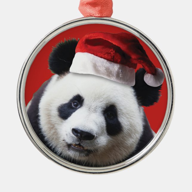 Christmas Panda Bear Metal Tree Decoration (Front)