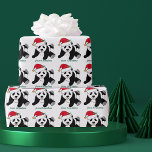 Christmas Panda Bear Personalised From Your Name Wrapping Paper<br><div class="desc">This cute Santa Panda Christmas wrapping paper is perfect for wrapping kids Christmas gifts. Customise who it is from in white on the red gift wrap. I like wild animals and a Christmas panda bear takes the cake wearing a red Santa hat!</div>