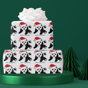 Christmas Panda Bear Personalised From Your Name Wrapping Paper