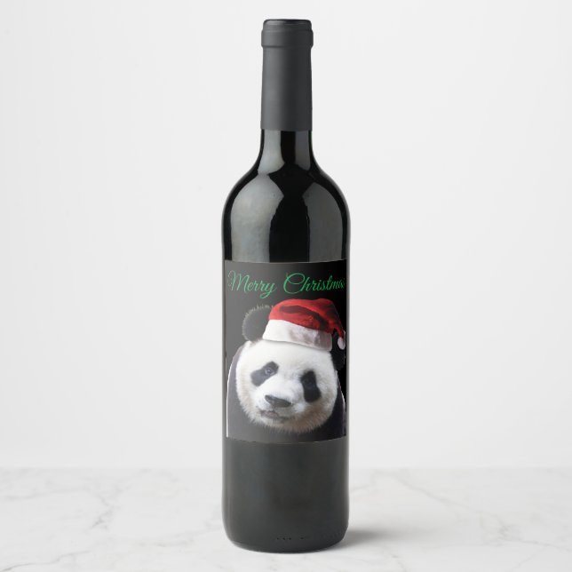 Christmas PANDA bEAR Wine Label (Front)